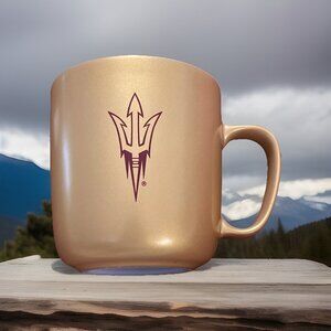 NWT 5/17 Arizona State Sun Devils Coffee Mug 2‎ Side Logo Iridescent Gold Cup ￼